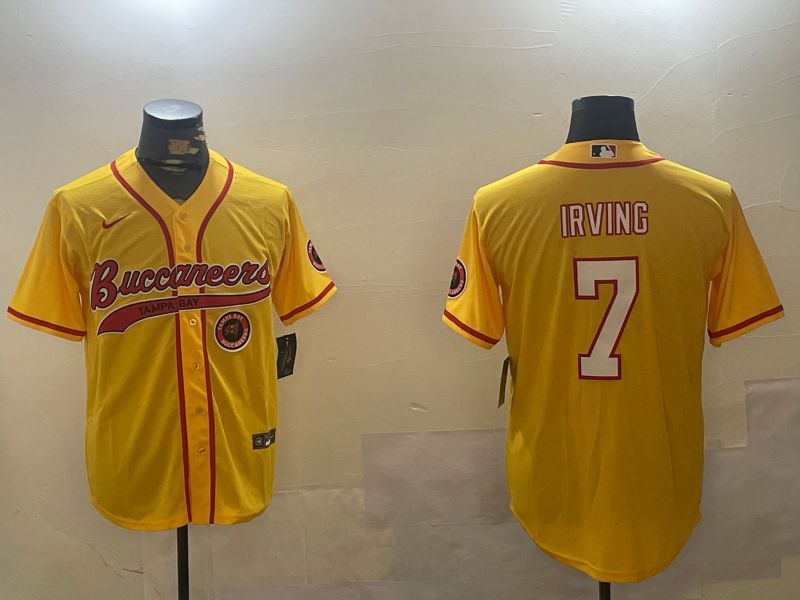 Men Tampa Bay Buccaneers #7 Irving Yellow Joint Name 2024 Nike Limited NFL Jersey style 3